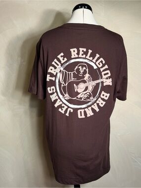 True Religion Mens Tru Flock Tee,Streetwear Casual Graphic T-Shirt MSRP $62|Sz:L